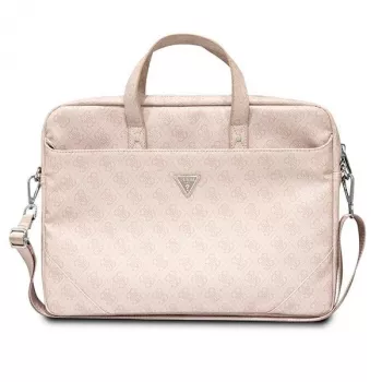 Guess 4G Trikampio Logotipo Nešiojamojo Kompiuterio Krepšys 16 Rose Pink Saffiano - GUCB15P4TP