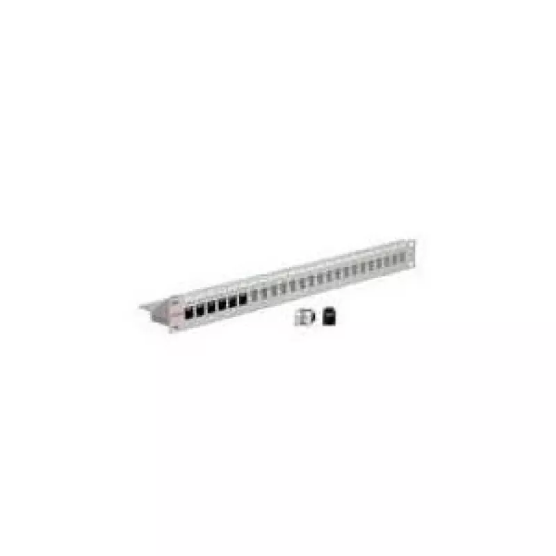 19 inch Keystone modulių laikiklis, 24p., neekranuotas, šviesiai pilkas (26.11.0356)