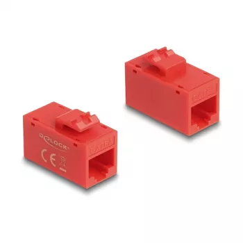 Keystone modulis DELOCK 90641, plokščia konstrukcija, RJ-45 jungtis, raudona