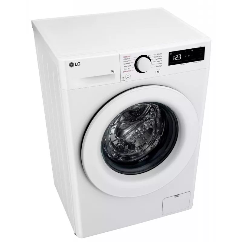 LG | Skalbimo mašina | F2WR508SWW | Energijos efektyvumo klasė A-10% | Įkraunama iš priekio | Skalbimo talpa 8 kg | 1200 aps./min | Gylis 47,5 cm | Plotis 60 cm | Ekranas | LED | Garo funkcija