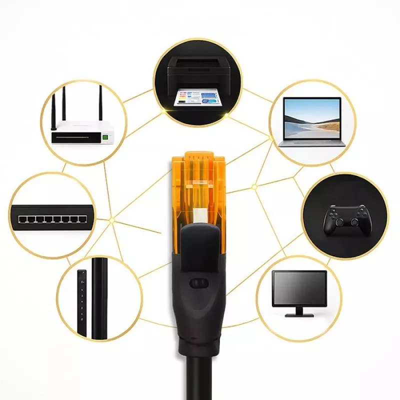 Ethernet komutacinis kabelis QOLTEC CAT6, 2×RJ45, 20 m, juodas