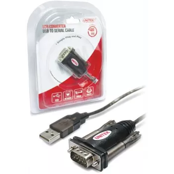 UNITEK Y-105 serial kabelis Juoda 1.5 m USB Typee-A DB-9