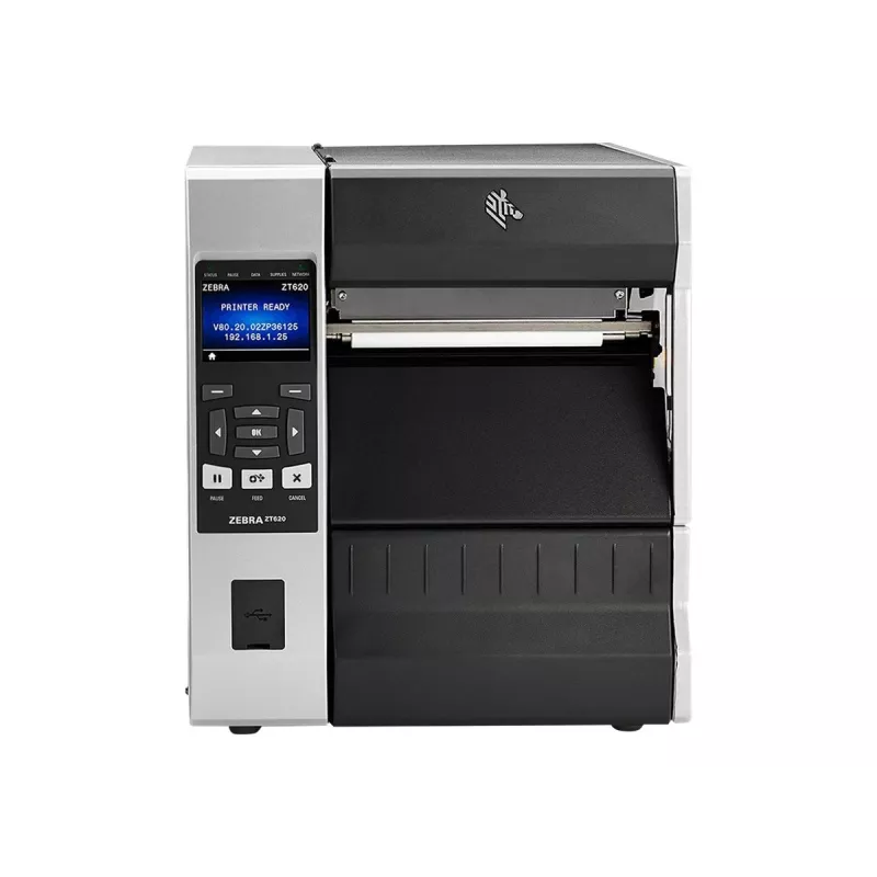 Etikečių spausdintuvas Zebra ZT620 terminis pernešimas 203×203 DPI 168 mm spausdinimo plotis LCD 26 kg Laidinis ir belaidis Ethernet Bluetooth Pilka/Juoda