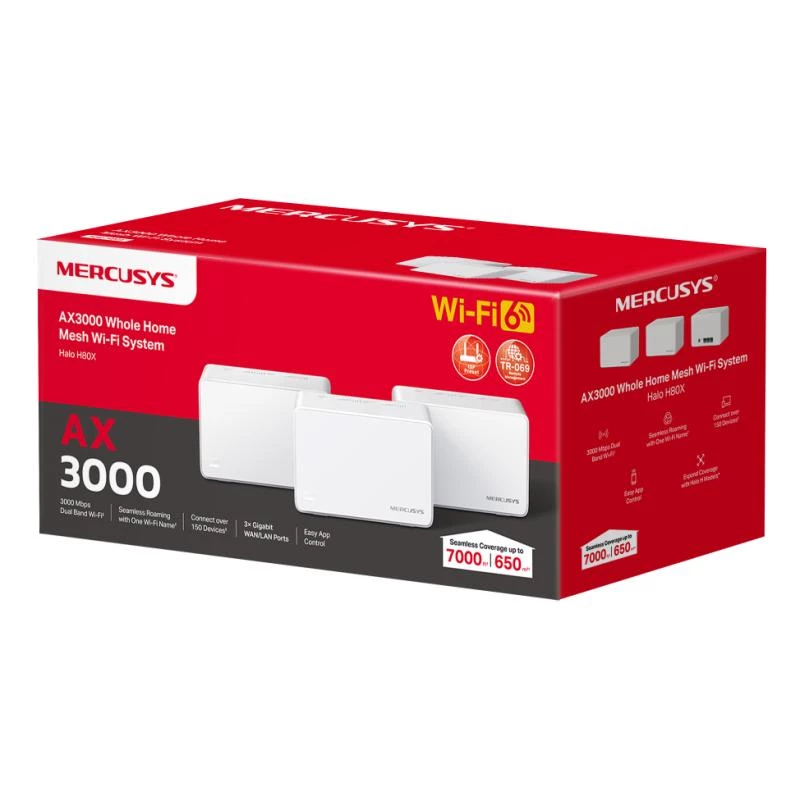 Mercusys Halo H80X tinklelio sistema (3 vnt. pakuotė)