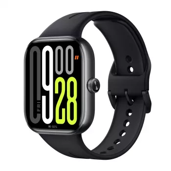 Išmanusis laikrodis „Xiaomi Watch 5“ stačiakampis, 2,07 colio AMOLED ekranas, juodas korpusas, juodas TPU dirželis, 47,5 mm, 5 ATM