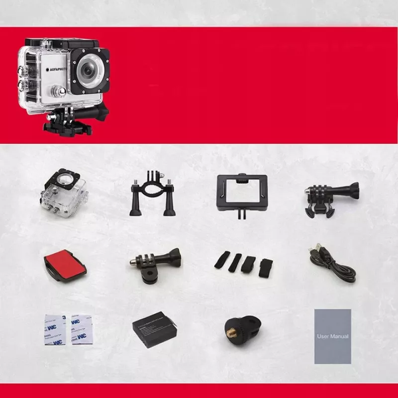 Veiksmo sporto kamera AgfaPhoto Realimove AC5000 12 MP Full HD Wi-Fi