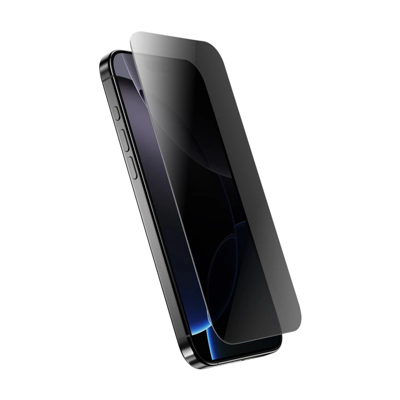 Grūdintas privatumo stiklas Crong, skirtas iPhone 16 Pro — neatspindintis, atsparus įbrėžimams