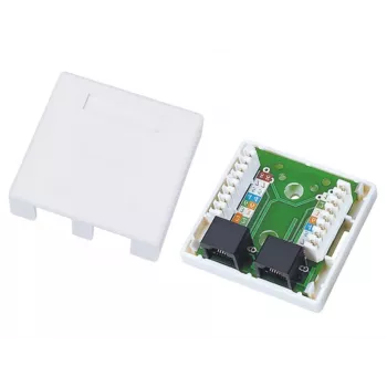 Laido jungtis Alantec GN002 2×RJ45 lizdas–lizdas balta tiesi plastikinė