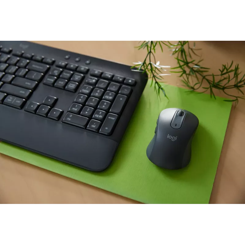 Logitech Signature MK650 verslui - Klaviatūros ir pelės rinkinys - Belaidis - 2,4 GHz, Bluetooth LE - QWERTY - Ispanų - Grafitas