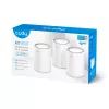 Cudy M1800 3 rinkinys Dviejų juostų (2,4 GHz / 5 GHz) Wi-Fi 6 (802.11ax) Balta 1 Vidinė