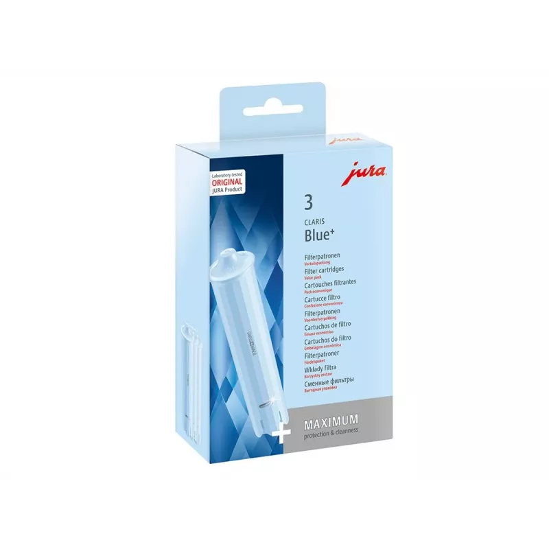 Vandens filtro kasetė JURA CLARIS Blue+ — suderinama su Jura, 65 L talpa, pakuotėje 3 vnt.