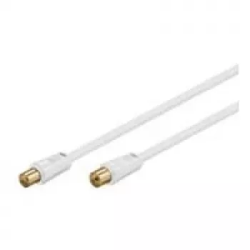 Wentronic Goobay antenos jungiamasis kabelis, 100% ekranuotas, auksuotas, baltas, 1,5 m - koaksialinis kištukas ir lizdas (67282)