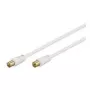 Wentronic Goobay antenos jungiamasis kabelis, 100% ekranuotas, auksuotas, baltas, 1,5 m - koaksialinis kištukas ir lizdas (67282)