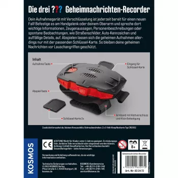 Die drei Geheimnachrichten-Recorder, detektyvų rinkiniai