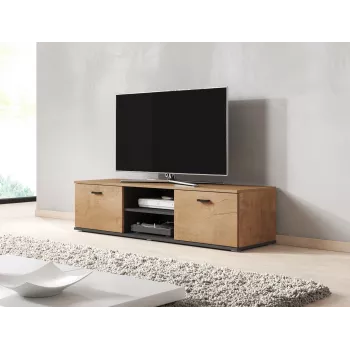 Cama Meble SOHO 140 TV staliukas, Lefkas ąžuolas/juoda