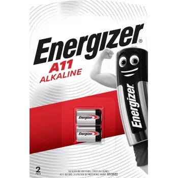 Vienkartinė ličio cilindrinė baterija Energizer A11/E11A 6V 2 vnt. — sidabrinė, blisterinė pakuotė