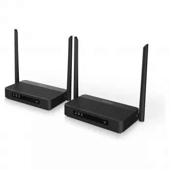 Belaidis HDMI KVM prailgintuvo rinkinys DIGITUS DS-55360 — siųstuvas ir imtuvas, belaidis, 100 m, 4K/60Hz, HDMI, USB-A/USB-C