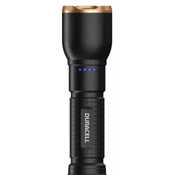 Žibintuvėlis Duracell DF2500R — juodas, rankinis įkraunamas žibintuvėlis