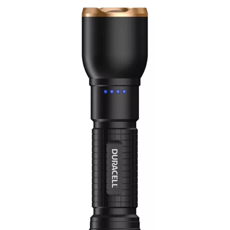 Žibintuvėlis Duracell DF2500R — juodas, rankinis įkraunamas žibintuvėlis