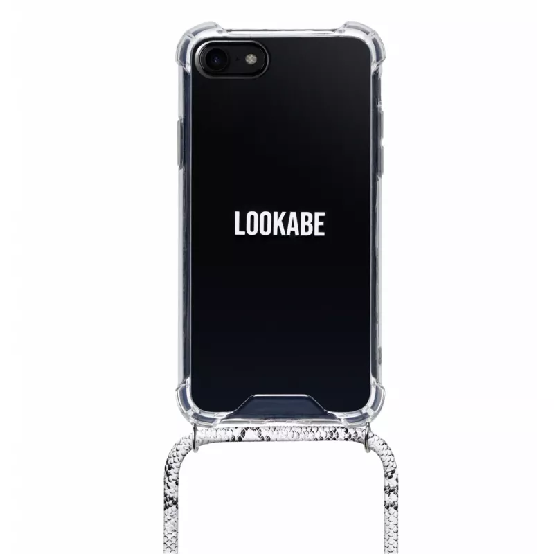 Pakabinamas dėklas Lookabe Snake Edition, skirtas iPhone 7/8 Plus – sidabrinis, nešiojamas telefono dėklas