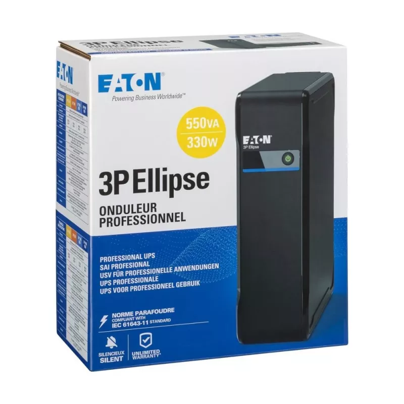 Eaton 3P Ellipse 550 nepertraukiamo maitinimo šaltinis (UPS) budėjimo (offline) 0,55 kVA 330 W 4 AC lizdai