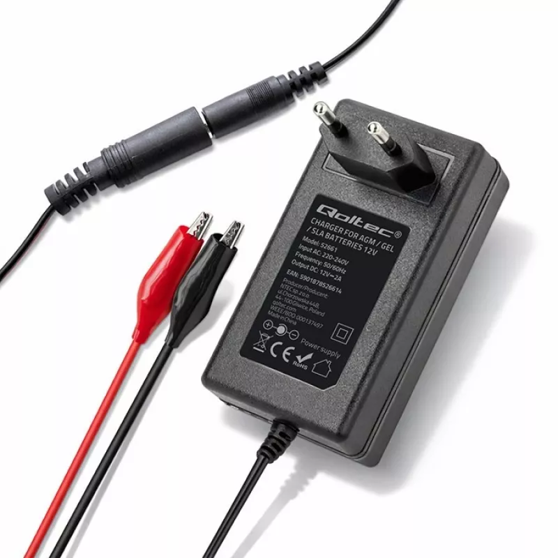Baterijos įkroviklis QOLTEC 12V 2A 24W modelis 52661
