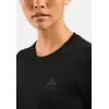 ODLO Merino 160 BL Top Crew Neck ilgomis rankovėmis moteriški marškinėliai, dydis S, juoda