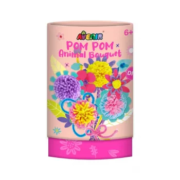 Kūrybinis rinkinys MG DYSTRYBUCJA Pom Pom Bouquet CH231928 — amatų rinkinys dekoratyvinėms pomponų gėlėms gaminti
