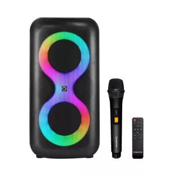 Nešiojamasis muzikos centras MANTA SPK0401B100 Bluetooth garsiakalbis, 100 W pikinė galia, FM radijas, karaoke, įmontuota baterija, X-BASS