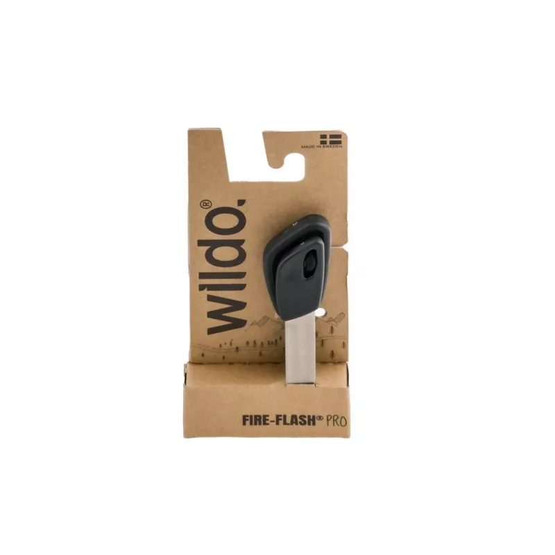 Žiebtuvėlis Wildo Fire-Flash Pro Large, kibirkštinis, avarinis ugnies įžiebiklis, fero cerio lydinys, 76,2 mm, 29 g, juodas