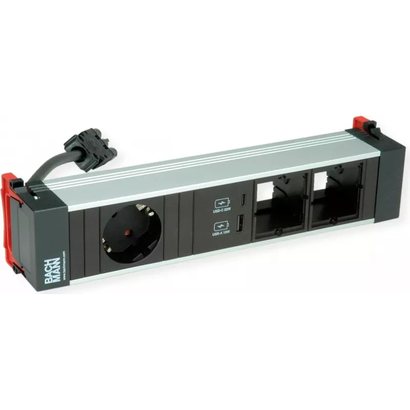 „Power Frame Bachmann 916.0572“ vidutinis maitinimo modulis 1x CEE7/7 2x CM 1x USB