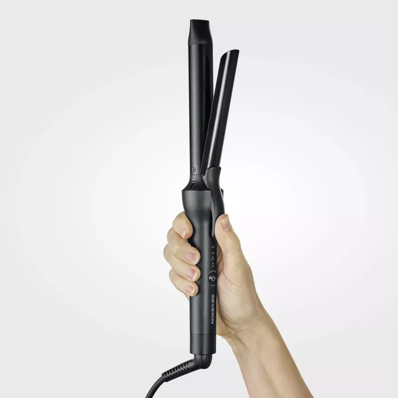 Plaukų tiesintuvas SEVERIN LS 0822 — Šiluminė technologija, 250 W, min. 130 °C, keraminės plokštės, 2,8 m laidas, juoda/pilka