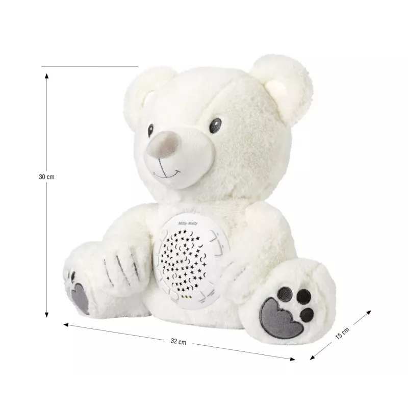 Pliušinis projektorius-žaislas Milly Mally Bear 5656 su švelnia šviesa darželiui