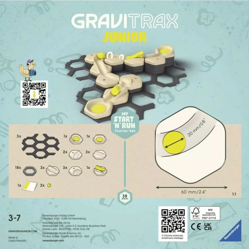 Ravensburger GraviTrax Junior Starter-Set S Start & Run žaislinis marmuro bėgių takas (27531)