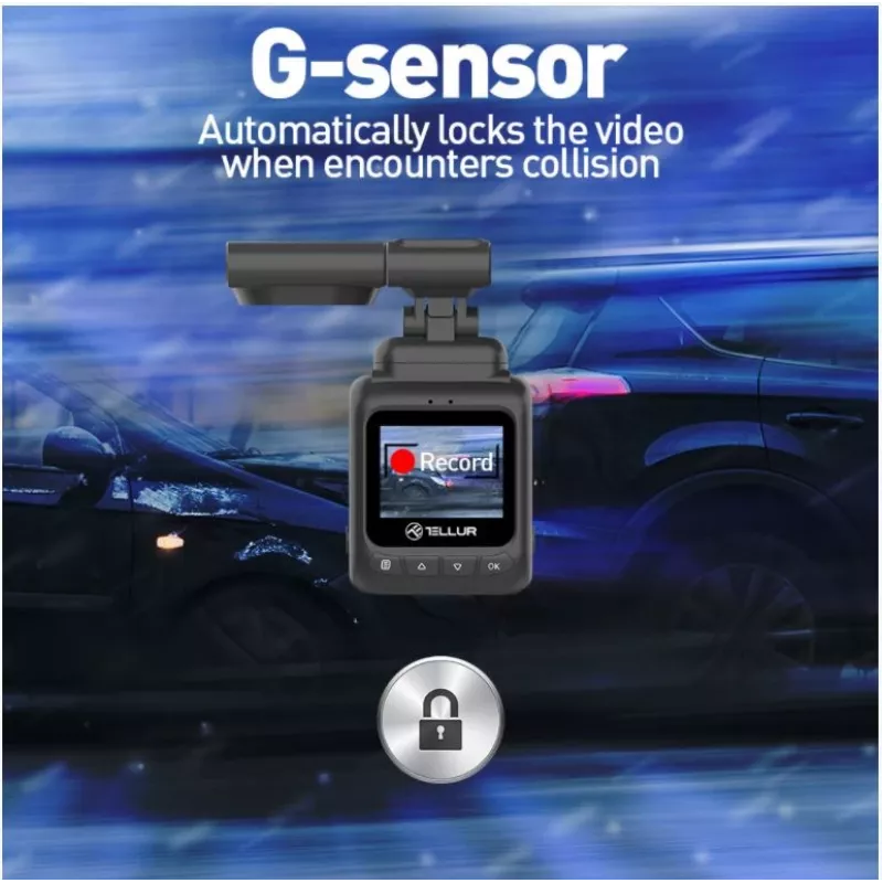 Automobilių vaizdo registratorius Tellur Dash Patrol DC2 FullHD 1080P GPS juodas