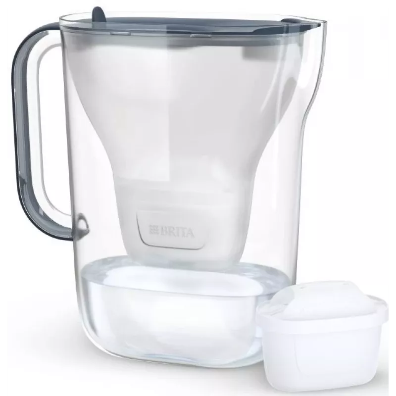 BRITA vandens filtro ąsotis Style Essential grafitas su 4 MAXTRA Pro filtrais, 2,4 L talpa, 1,4 L filtruoto vandens