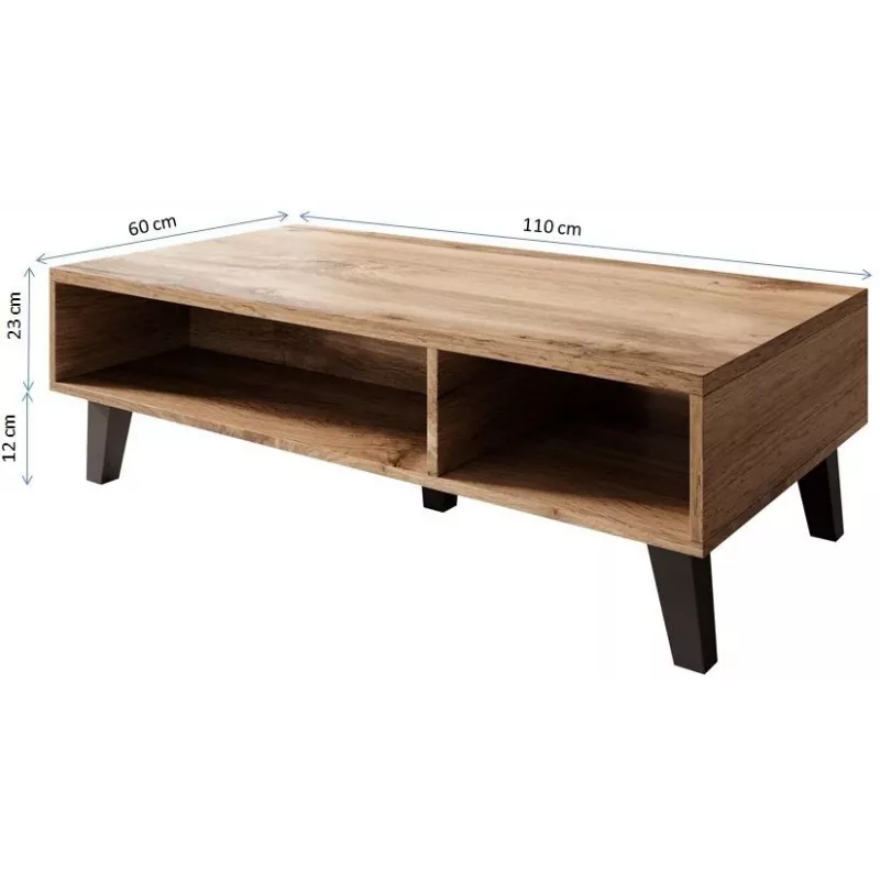 Cama Kavos staliukas NORD 110cm votano ąžuolas/antracitas
