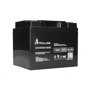 UPS baterija Extralink Accumulator AGM 12V 45Ah — sandari švino rūgštinė (VRLA), 1 vnt., juoda