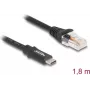 Adapter DeLOCK USB 2.0 Type-C vyriškas į Serial RS-232 RJ45 vyriškas 1,8 m juodas