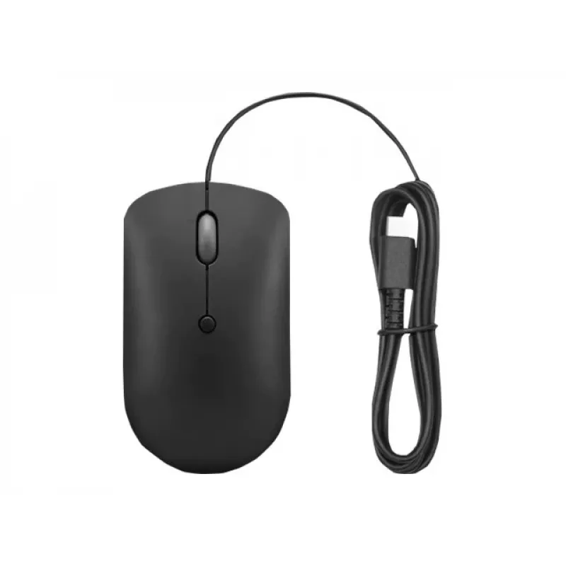 Laidinis optinis pelė Lenovo GY51D20875 USB Type-C, abiem rankoms tinkama, 2400 DPI, 4 mygtukai, juoda