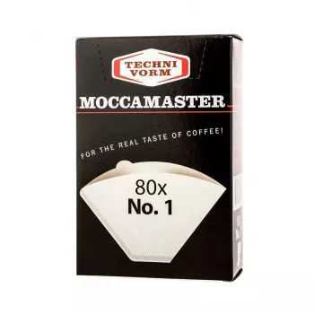 Vienkartinis popierinis kavos filtras MOCCAMASTER Cup dydis 1 — 80 vnt., baltas