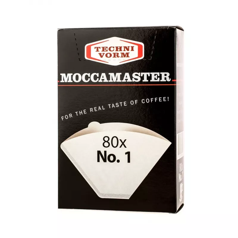 Vienkartinis popierinis kavos filtras MOCCAMASTER Cup dydis 1 — 80 vnt., baltas