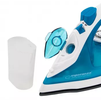 Garinis lygintuvas ESPERANZA EHI002 — 2200 W, keraminis padas, vertikalus garinimas, 0,815 kg, baltas/mėlynas