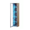 Vitrina Cama Meble VIGO 180 — montuojama prie sienos stiklinė spinta, 1800×400×300 mm, wotan ąžuolas