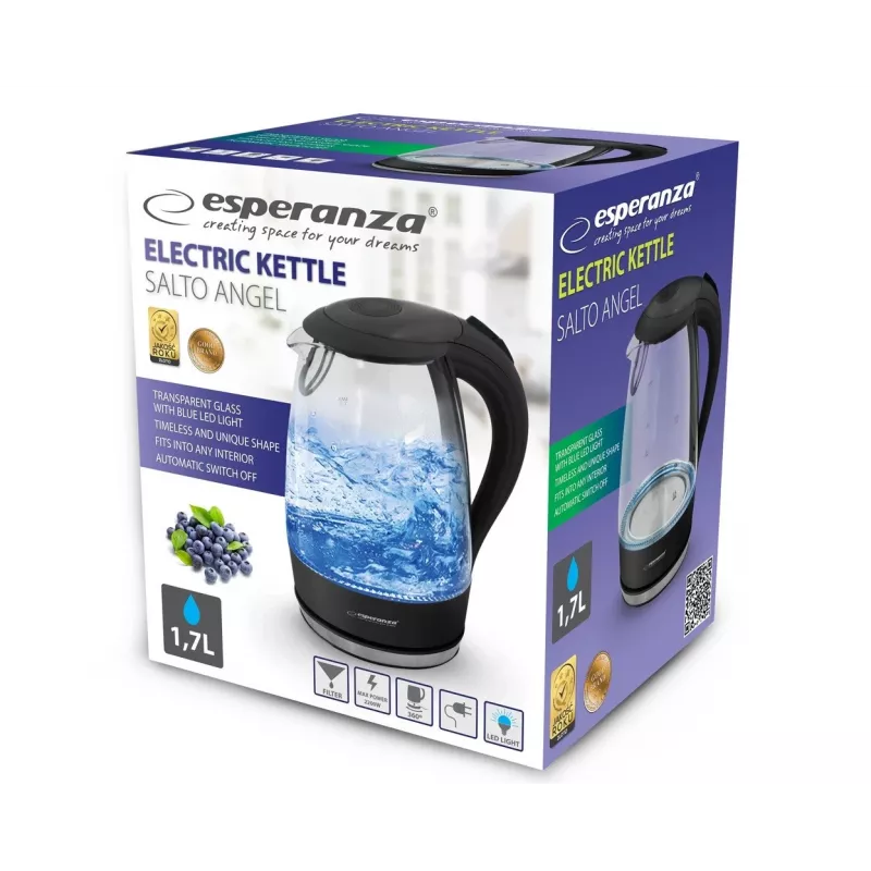 Esperanza - Virdulys elektrinis Nza Salto Angel EKK011K 2200W 1,7l juodas (EKK011K)