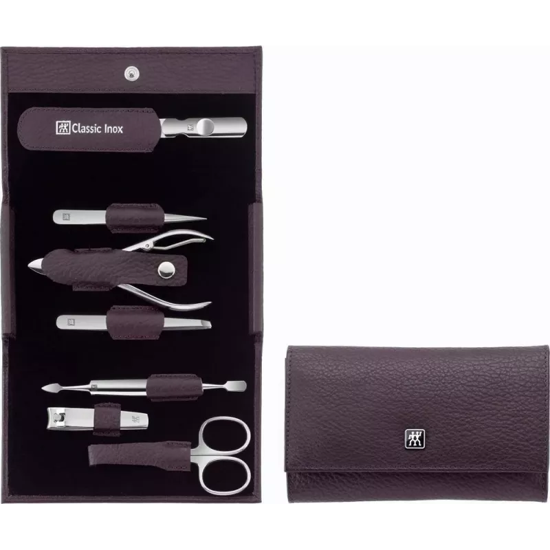 ZWILLING Classic nerūdijančio plieno 97646-008-0 kelioninis manikiūro rinkinys, violetinis dėklas, 7 dalys