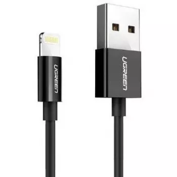 Ugreen 80822 US155 mobiliojo telefono laidas Juoda 1 m USB A Lightning