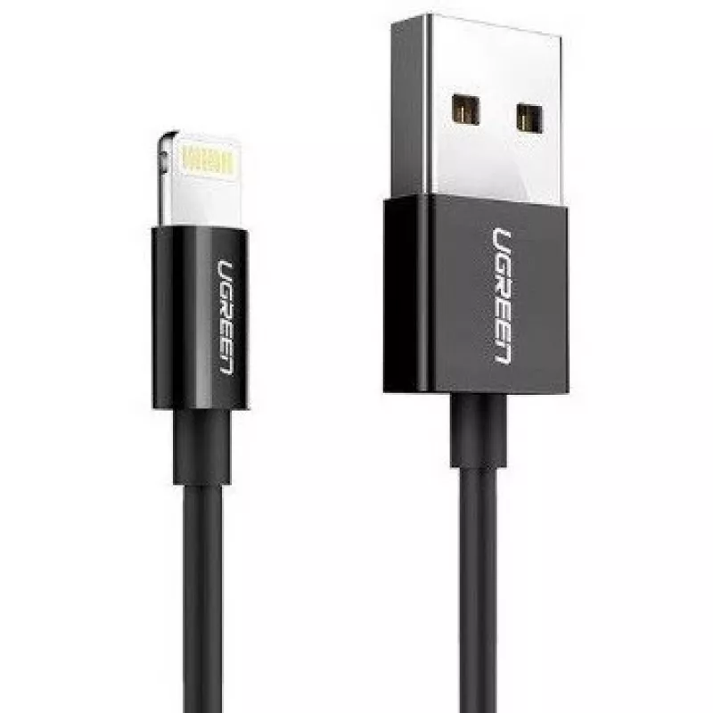 Ugreen 80822 US155 mobiliojo telefono laidas Juoda 1 m USB A Lightning