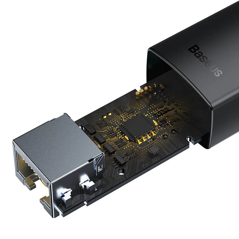 Baseus Lite Series USB į RJ45 tinklo adapteris, 100 Mb/s (juodas)