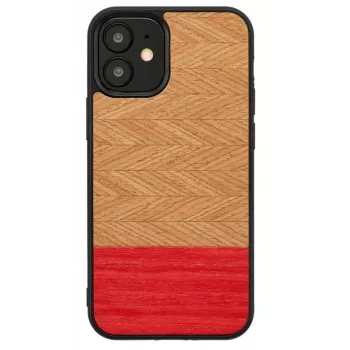 Apsauginis mobiliojo telefono dėklas „Man and Wood“, skirtas „iPhone 12 mini“ – silkės rašto, azalijos juodos spalvos